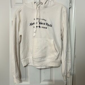 Abercrombie & Fitch White Hoodie Sweater
